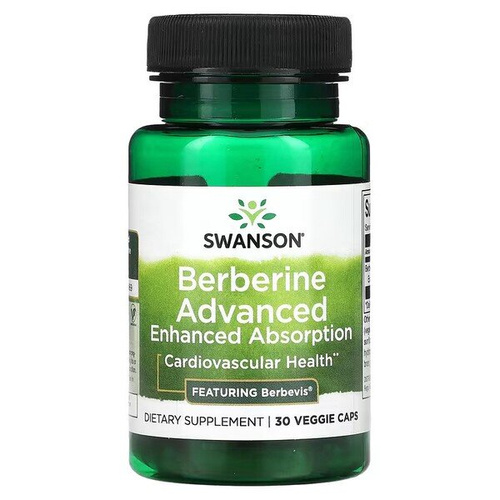 Swanson Berberine Advanced Enhanced Absorption Wspomaga Metabolizm i Serce 30 Kapsułek