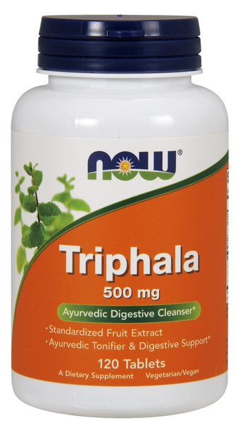 Now Foods Triphala 500mg Wspomaga Układ Pokarmowy 120 Tabletek