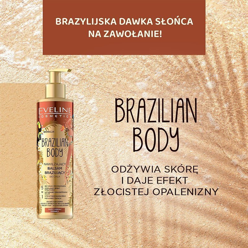 Eveline Brazilian Body 5w1 Nawilżający Balsam Brązujący do Ciała 200ml