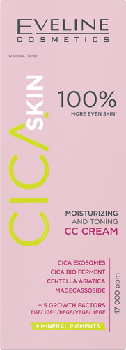 Eveline Cica Skin Krem CC Nawilżająco-Tonujący Wyrównuje Koloryt Skóry 30ml