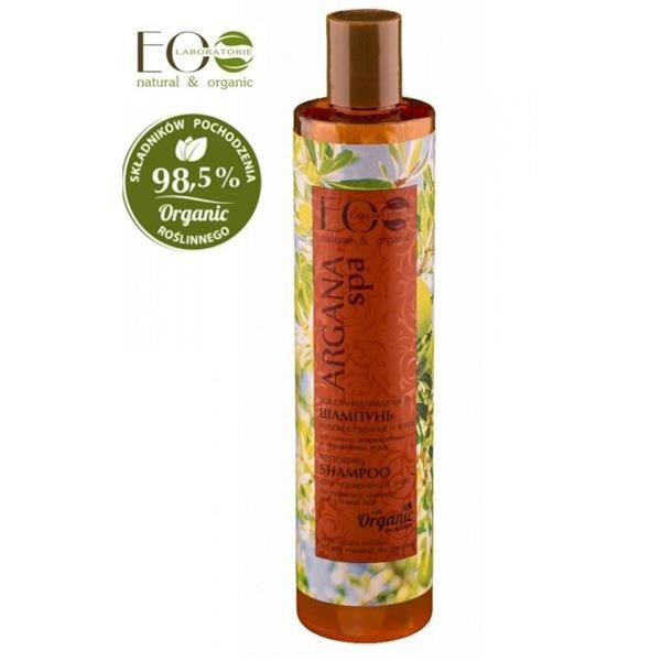 ECO LABORATORIE ARGAN SPA Odbudowujący Szampon do Włosów Bardzo Zniszczonych i Farbowanych "Głębokie odżywienie i Blask", 350ml