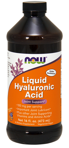 NOW Foods Liquid Hyaluronic Acid 100 mg with Vitamin D Amino Acids and Xylitol for Joint Flexibility and Radiant Skin 473ml
