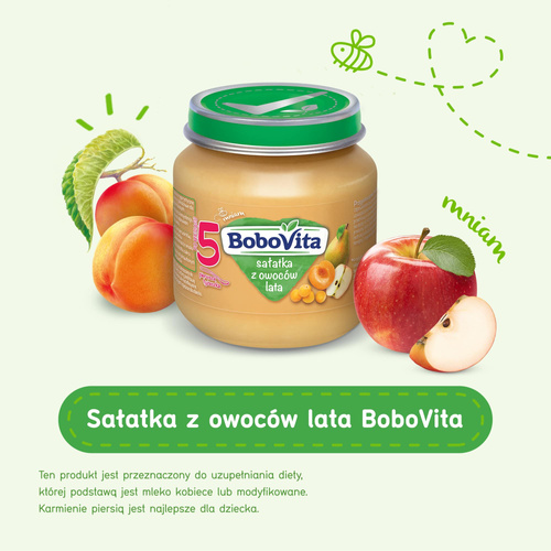 BoboVita Deser Przecier Sałatka z Owoców Lata dla Niemowląt po 5 Miesiącu 125g