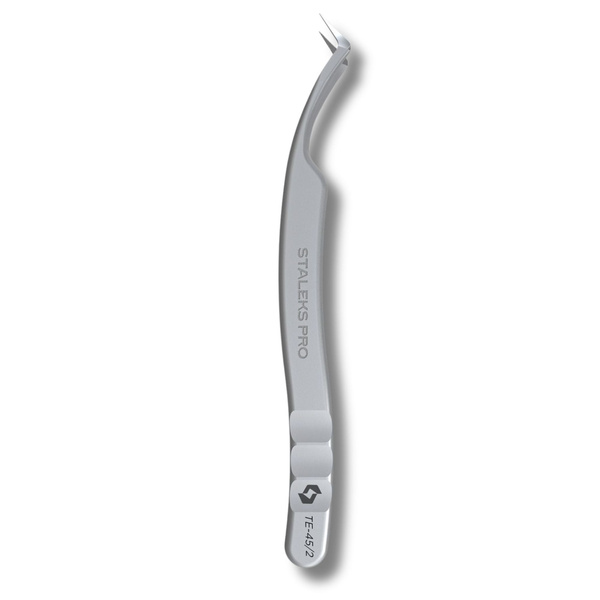 Staleks Pro Expert 45 Type 2 Eyelash Tweezers L-Shaped 40° Fiber Tips 1pc
