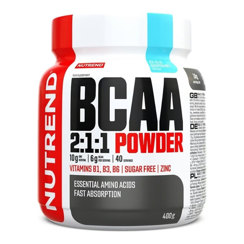 Nutrend BCAA 2:1:1 Powder Icy Blue Raspberry for Performance and Muscle Support 400g
