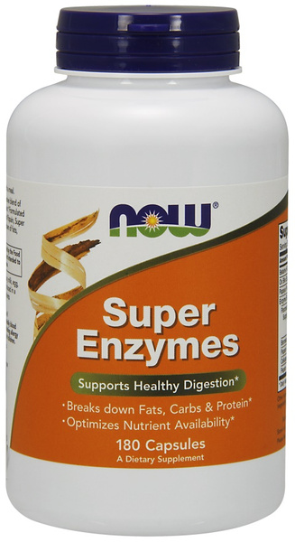 Now Foods Super Enzymes Wspomaga Trawienie 180 Kapsułek