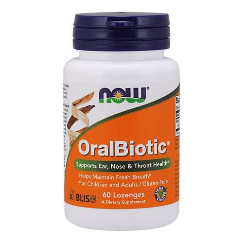 NOW Foods OralBiotic Oral Probiotic with BLIS K12 For Oral Health 60 Lozenges