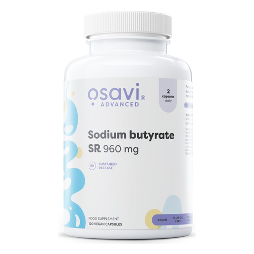 Osavi Maślan Sodu SR 960mg 120 wegańskich kapsułek na wsparcie jelit