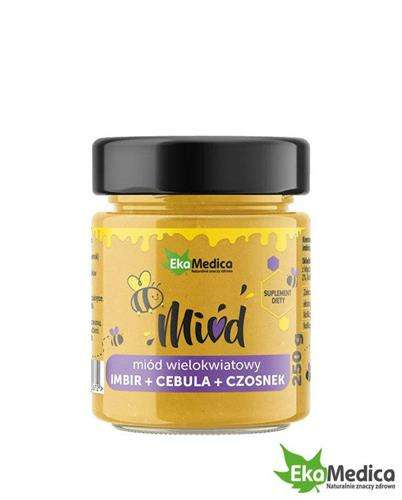 EkaMedica Multiflower Honey with Ginger Onion and Garlic for Immunity and Respiratory Health 250g