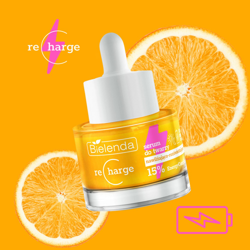 Bielenda Recharge Boost the Energy Nawilżająco - Rozświetlające Serum do Twarzy dla Skóry Odwodnionej z Przebarwieniami 30ml