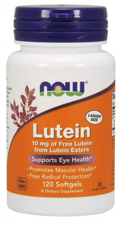 NOW Foods Lutein 10 mg Wsparcie Wzroku i Ochrona Siatkówki 120 Kapsułek