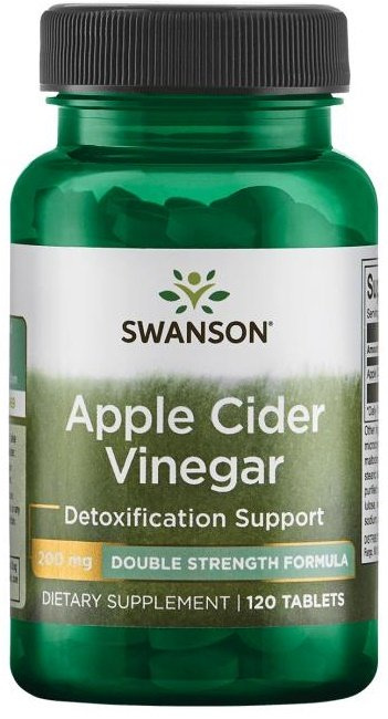 Swanson Apple Cider Vinegar 200mg Double-Strength 120 Tablets