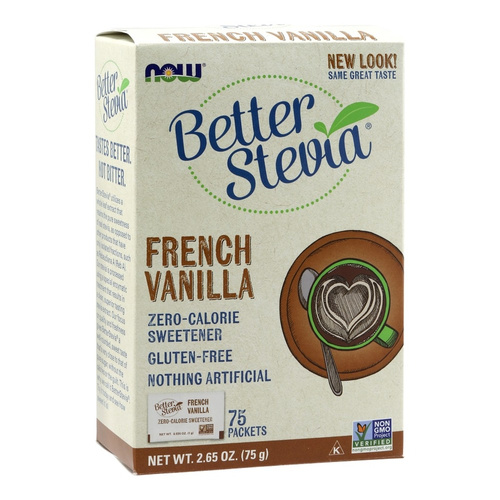 NOW Foods Better Stevia French Vanilla Sweetener Packets 75 packets