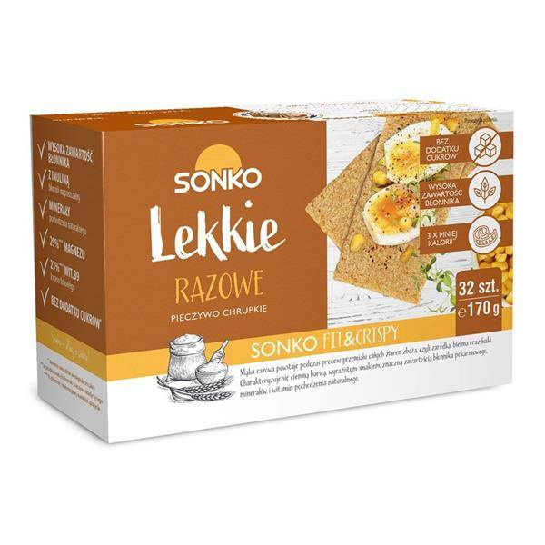 Sonko Light Wholemeal Crispbread with High Protein Content without Sugar Addition 170g