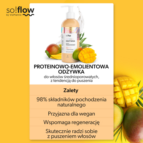 So!Flow Proteinowo - Emolientowa Odżywka do Włosów Średnioporowatych i z Tendencją do Puszenia 400ml