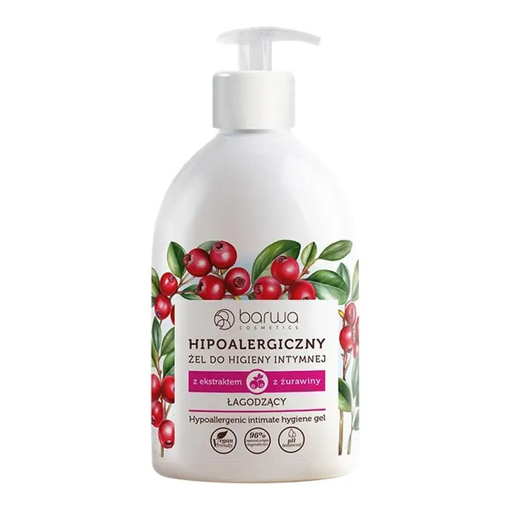 Barwa Hipoalergiczny Łagodzący Żel do Higieny Intymnej z Ekstraktem z Żurawiny 500ml