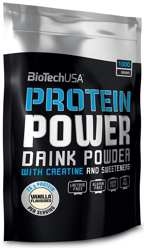BioTechUSA Protein Power Protein Supplement with Creatine Strawberry Banana 1000g