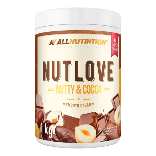 Allnutrition Nutlove Nutty & Cocoa Krem Czekoladowo Orzechowy Bez Cukru i Oleju Palmowego 1000g