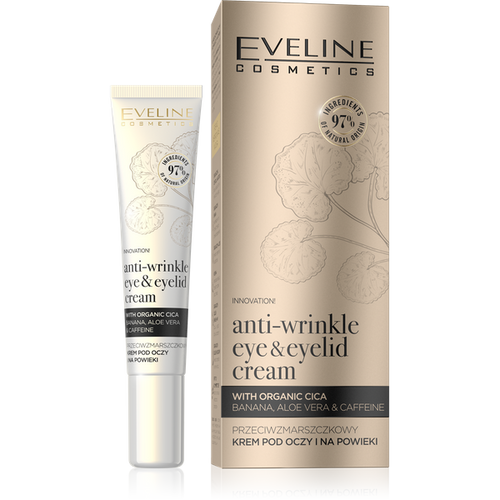 Eveline Organic Gold Przeciwzmarszczkowy Krem pod Oczy i na Powieki z Cica Bananem i Aloesem 20ml