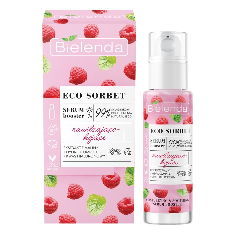BIELENDA ECO SORBET RASPBERRY, moisturizing and soothing serum booster, 30ml 