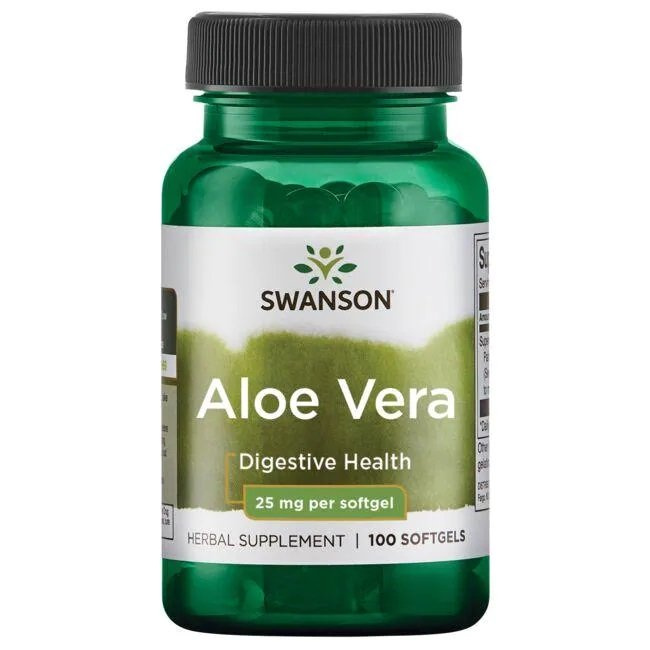 Swanson Aloe Vera 25mg Aloes Wspiera Układ Odpornościowy i Trawienny 100 Kapsułek