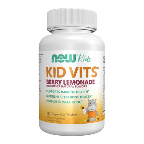 NOW Foods Kid Vits Berry Blast Chewable Multivitamin For Kids For Immune and Bone Health 120 Chewables