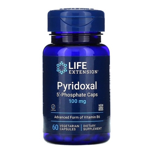 Life Extension Pirodoksalo-5-fosforan Suplement z Aktywną Witaminą B6 100mg 60 Kapsułek