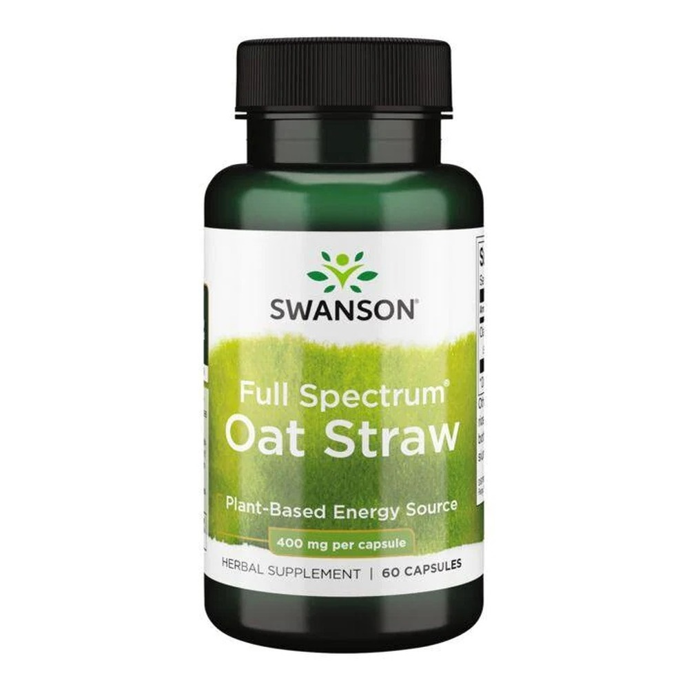Swanson Full Spectrum Oat Straw 400mg Słoma Owsiana 60 Kapsułek