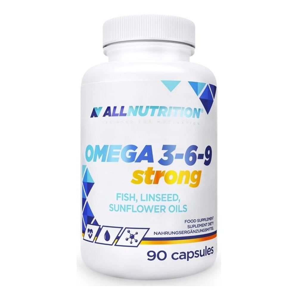 Allnutrition Omega 3-6-9 Strong Kompleks Kwasów Tłuszczowych na Wsparcie Mózgu Wzroku i Serca 90 Kapsułek