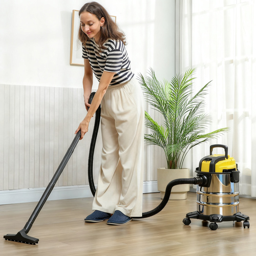 HOMCOM Wet and Dry Vacuum Cleaner, 1200W 20L Wet & Dry Vacuum Cleaner w/ Blower, Triple Filters for Workshop, Home, Carpet
