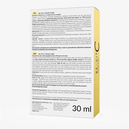 Apis Re-Vit C Esencja z Witaminą C 10% do Twarzy Szyi i Dekoltu 30ml