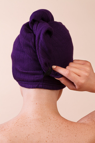 Anwen Dry it Up Turban Nocna Kuracja do Pielęgnacji Włosów o Fioletowym Kolorze 1 Sztuka