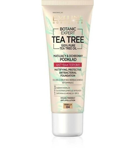 Eveline Botanic Expert Tea Tree Antybakteryjny Podkład Wanilia Nr 04 30ml