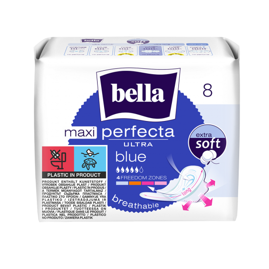Bella Perfecta Ultra Maxi Blue Ultracienkie Podpaski Higieniczne 8 Sztuk