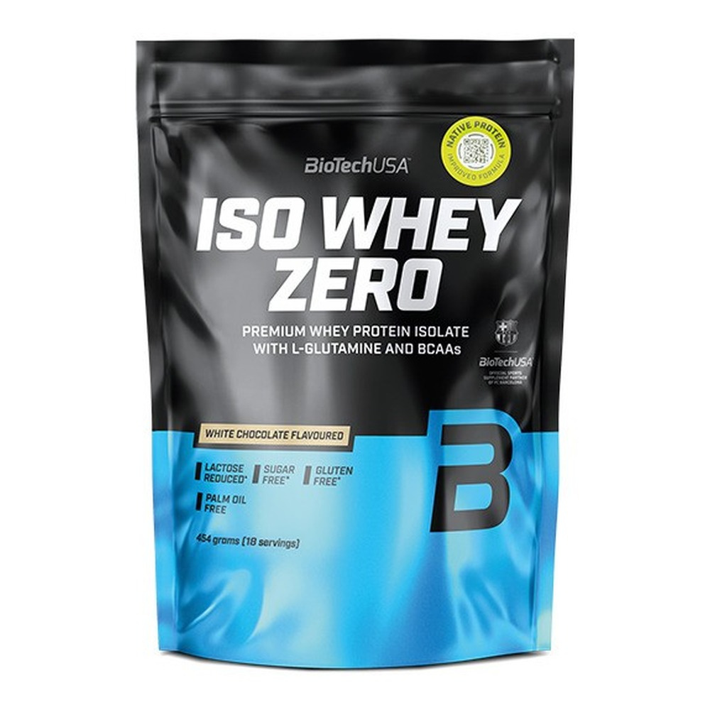 BioTechUSA Iso Whey Zero Izolat białka serwatkowego, Biała czekolada 454g