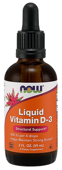 Now Foods Vitamin D-3 Liquid 400 IU Supports Bone Brain and Immune System Health 59ml