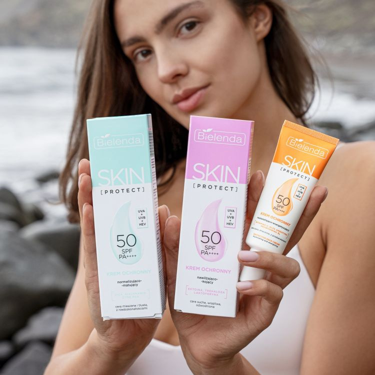 Bielenda Skin Protect Protective Krem Ochronny Rozświetlająco - Energetyzujący PA++++UVA + UVB + HEV SPF50 40ml