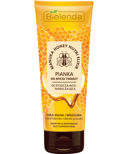 Bielenda Manuka Honey Nutri Elixir Cleansing Moisturizing Face Wash Foam 175ml