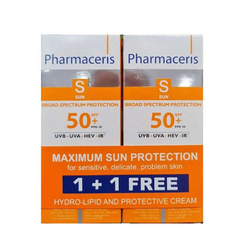 Pharmaceris S Krem o Szerokopasmowej Ochronie SPF 50+ dla Dorosłych i Dzieci do Twarzy i Okolic Oczu 50ml + 50ml Gratis