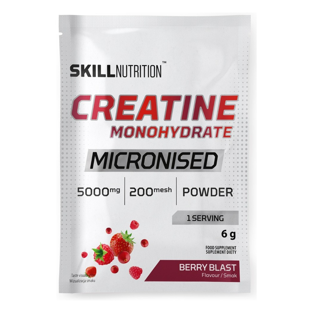 Skill Nutrition Micronised Creatine Monohydrate Berry Blast Powder for Muscle Performance 6g