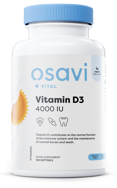 Osavi Vitamin D3 4000 IU for Immunity and Healthy Bones 120 Softgels
