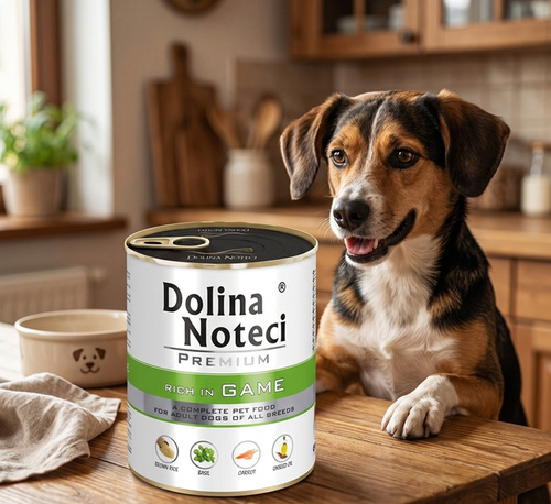Dolina Noteci Premium Wet Food with Venison for Adult Dogs of All Breeds 800g
