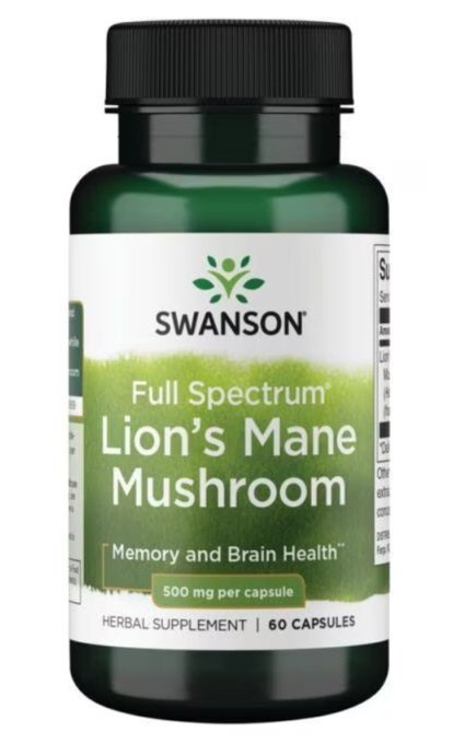 Swanson Full Spectrum Lion's Mane Mushroom 500mg 60 Kapsułek