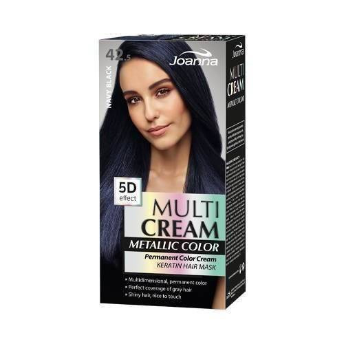 Joanna Multi Cream Color Hair Dye with 5D Effect with Long-Lasting Effect No. 42.5 Navy Black 1 Piece