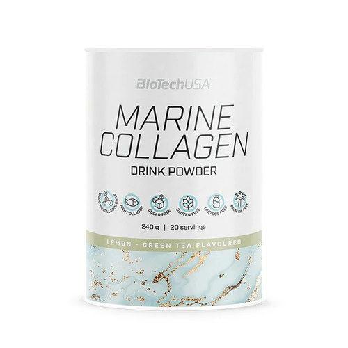 BioTechUSA Marine Collagen Lemon-Green Tea Drink Powder for Skin and Joints 240g