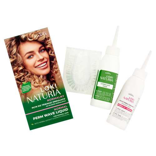 Joanna Naturia Perm Liquid and Fixer for Normal Hair Natural Waves Permanent Ondulation with Herbal Complex 2x75ml