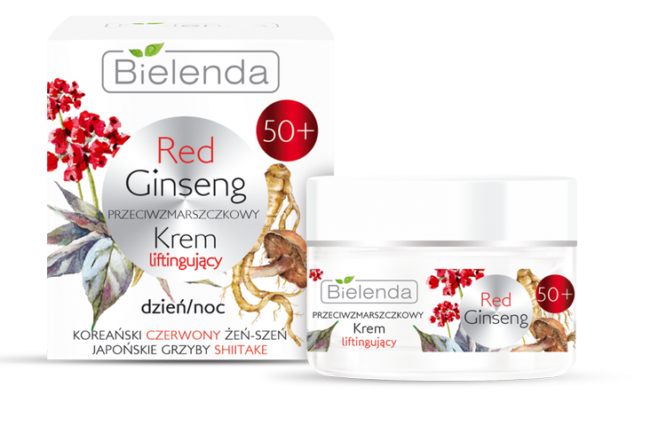 Bielenda Red Ginseng Przeciwzmarszczkowy Krem Liftingujący 50+ Dzień Noc 50ml