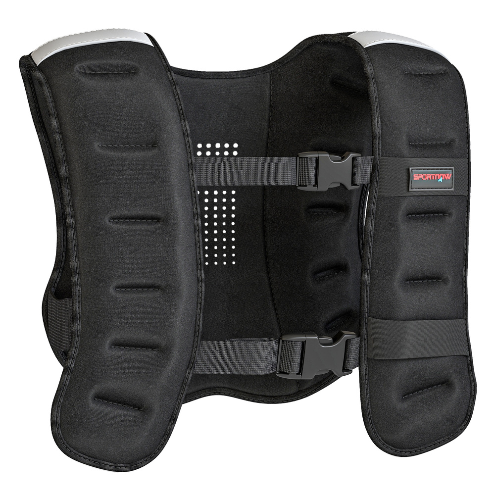 SPORTNOW Weighted Vest, 8 kg Weight Vest with Adjustable Straps, Reflective Strips, Black