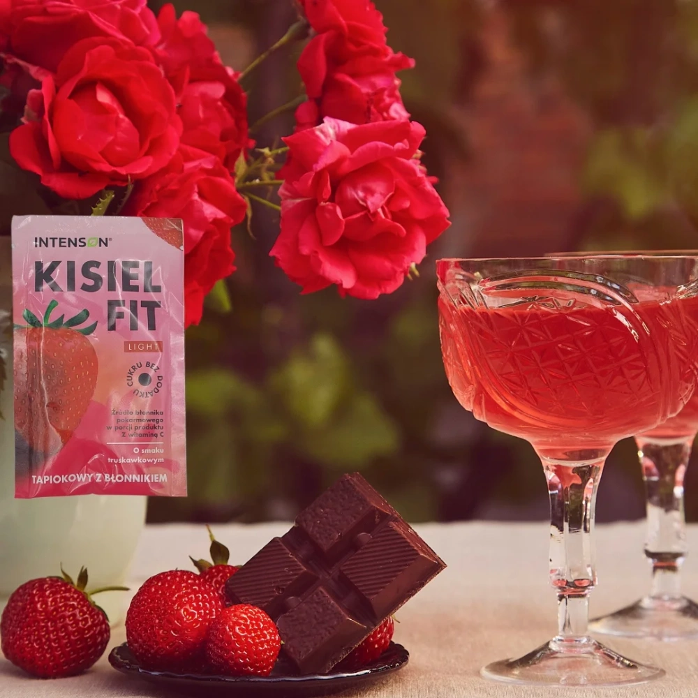 Intenson Light Kisiel Fit z Tapioki o Smaku Truskawkowym bez Dodatku Cukru 20g