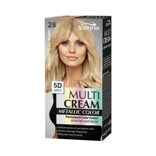Joanna Multi Cream Color Hair Dye with 5D Effect with Long-Lasting Effect No. 28 Very Light Pearl Blonde 1 Piece